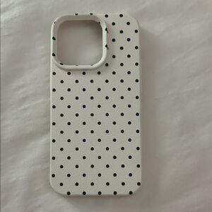 White Polka Dot Protective Phone Case - Classic Black Dot Design